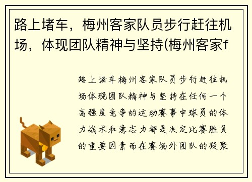 路上堵车，梅州客家队员步行赶往机场，体现团队精神与坚持(梅州客家fc吧)
